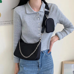 Vintage Nylon Crossbody Bag Women Sport Shoulder Messenger Bags