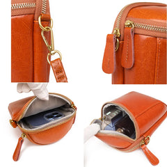 Vintage Oil Wax Leather Women's Crossbody Bag