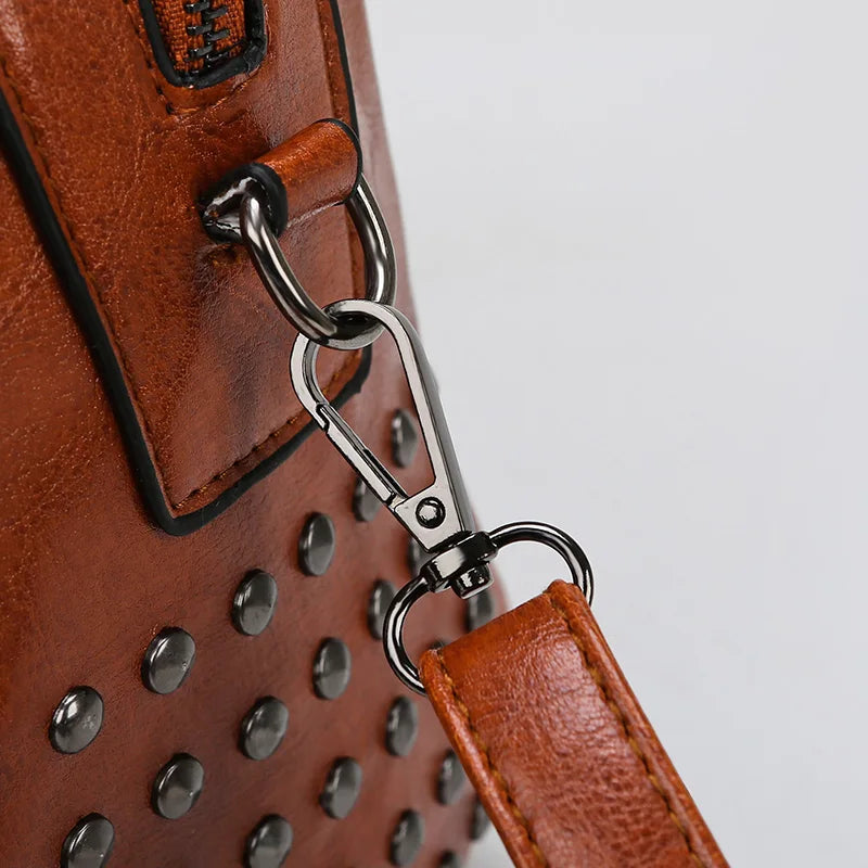 Vintage Oil Wax Leather Solid Flap Handbags Women Bags Ladies Crossbody Bags