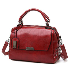Vintage Oil Wax Leather Solid Flap Handbags Women Bags Ladies Crossbody Bags