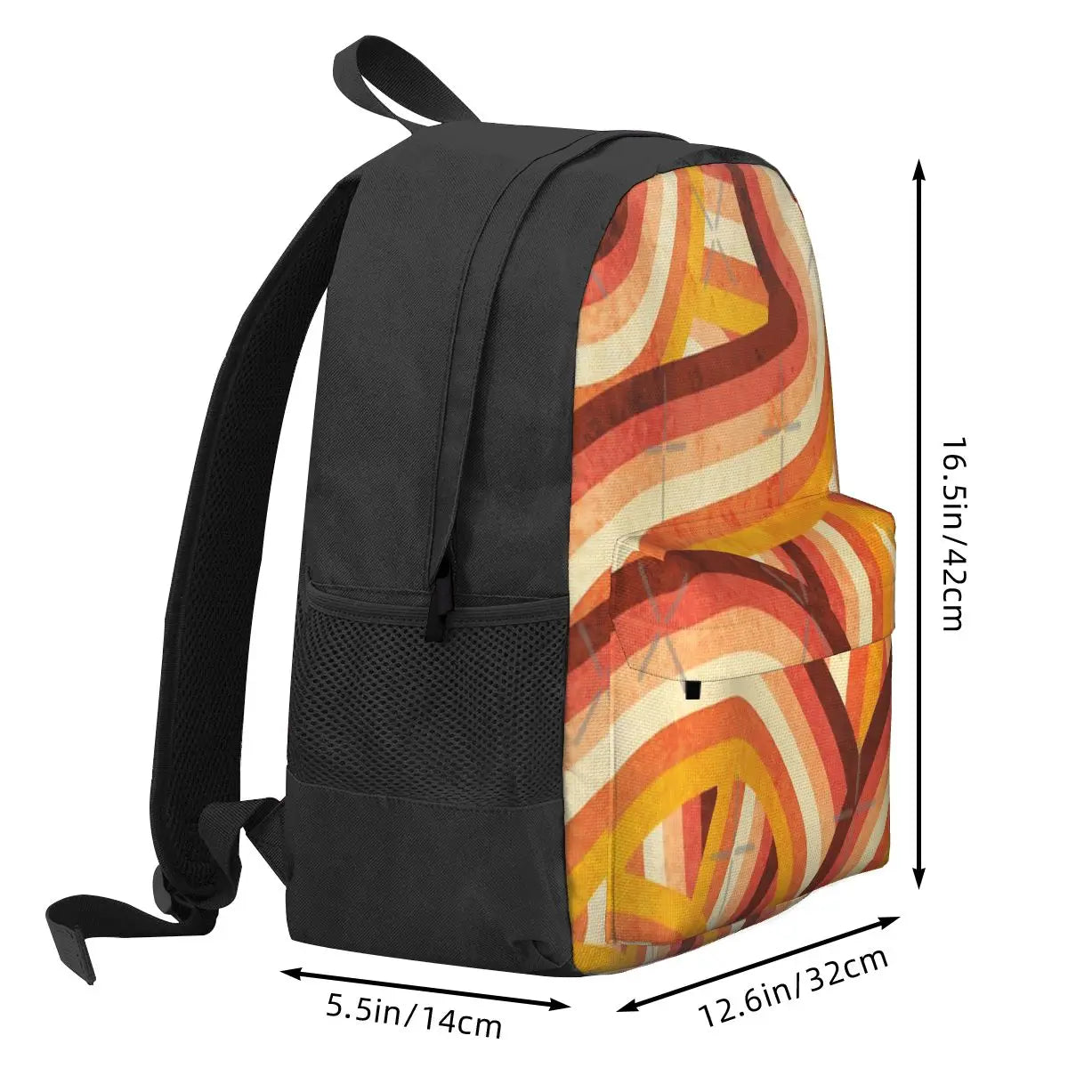 Vintage Orange Rainbow Backpack 70's Style