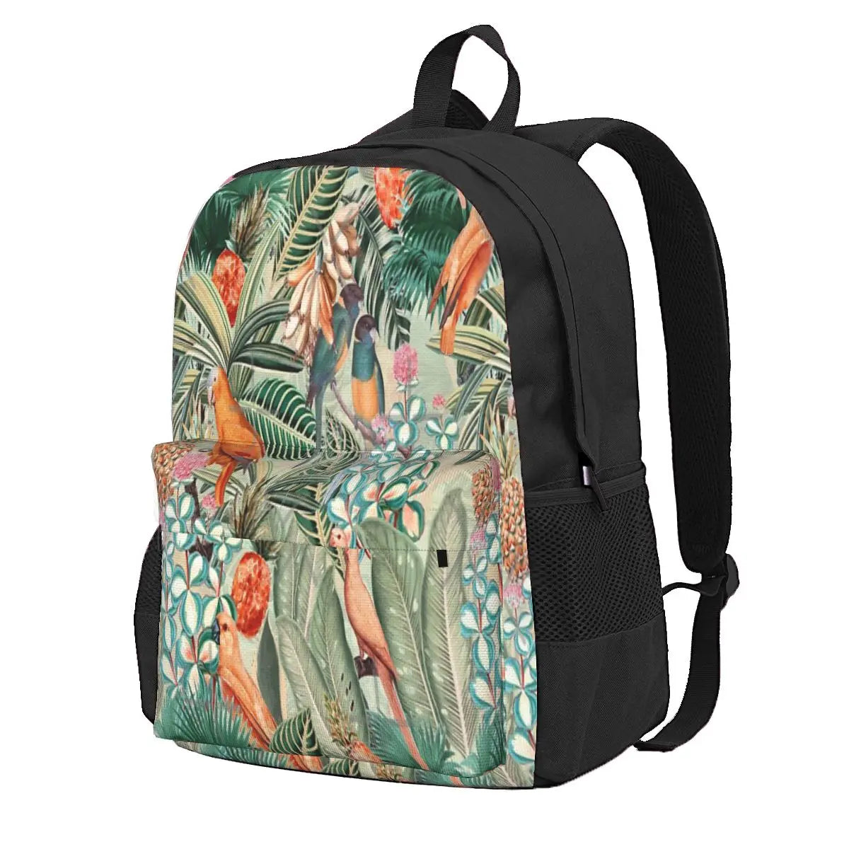 Orange Tropical Bird Jungle Backpacks Men's & Women's Bag