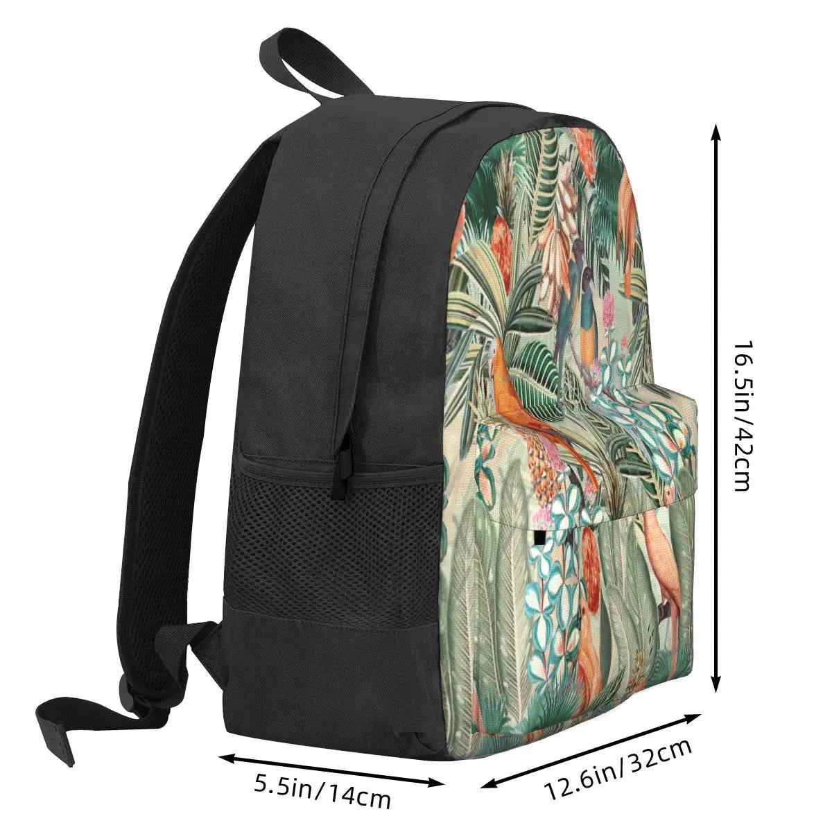 Orange Tropical Bird Jungle Backpacks Men's & Women's Bag
