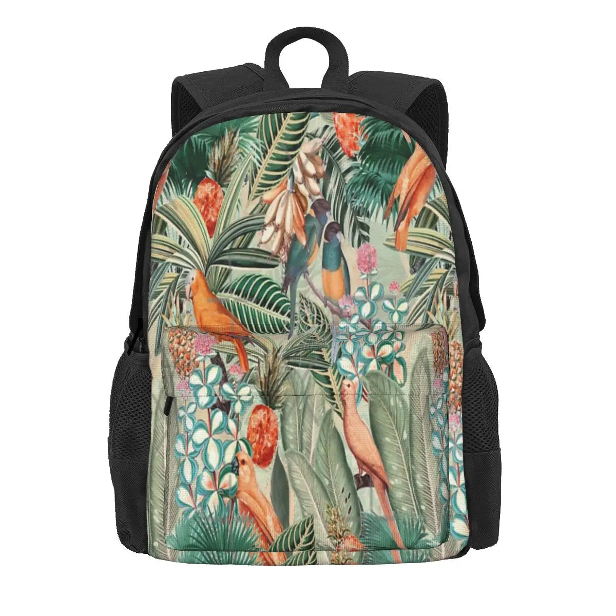 Orange Tropical Bird Jungle Backpacks Men's & Women's Bag