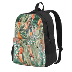 Orange Tropical Bird Jungle Backpacks Men's & Women's Bag