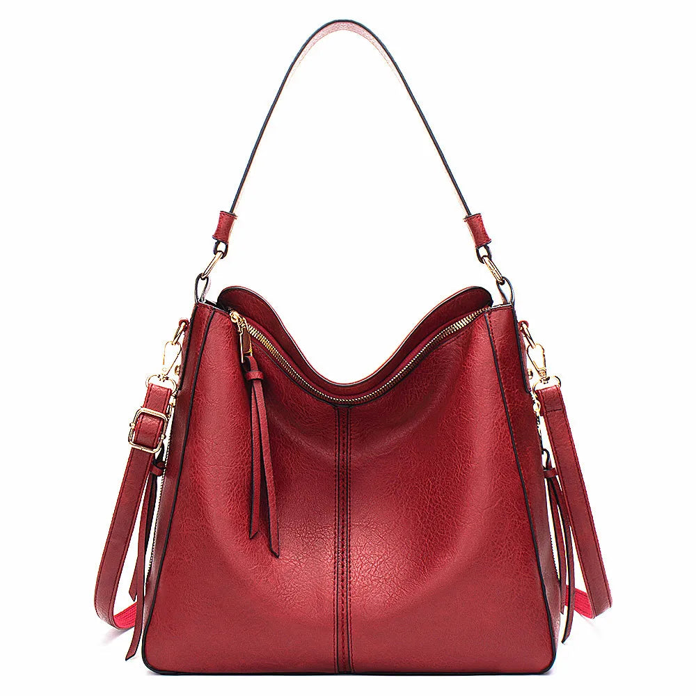 Vintage PU Leather Crossbody Bag Women's Shoulder Bag Top-handle Totes Bag