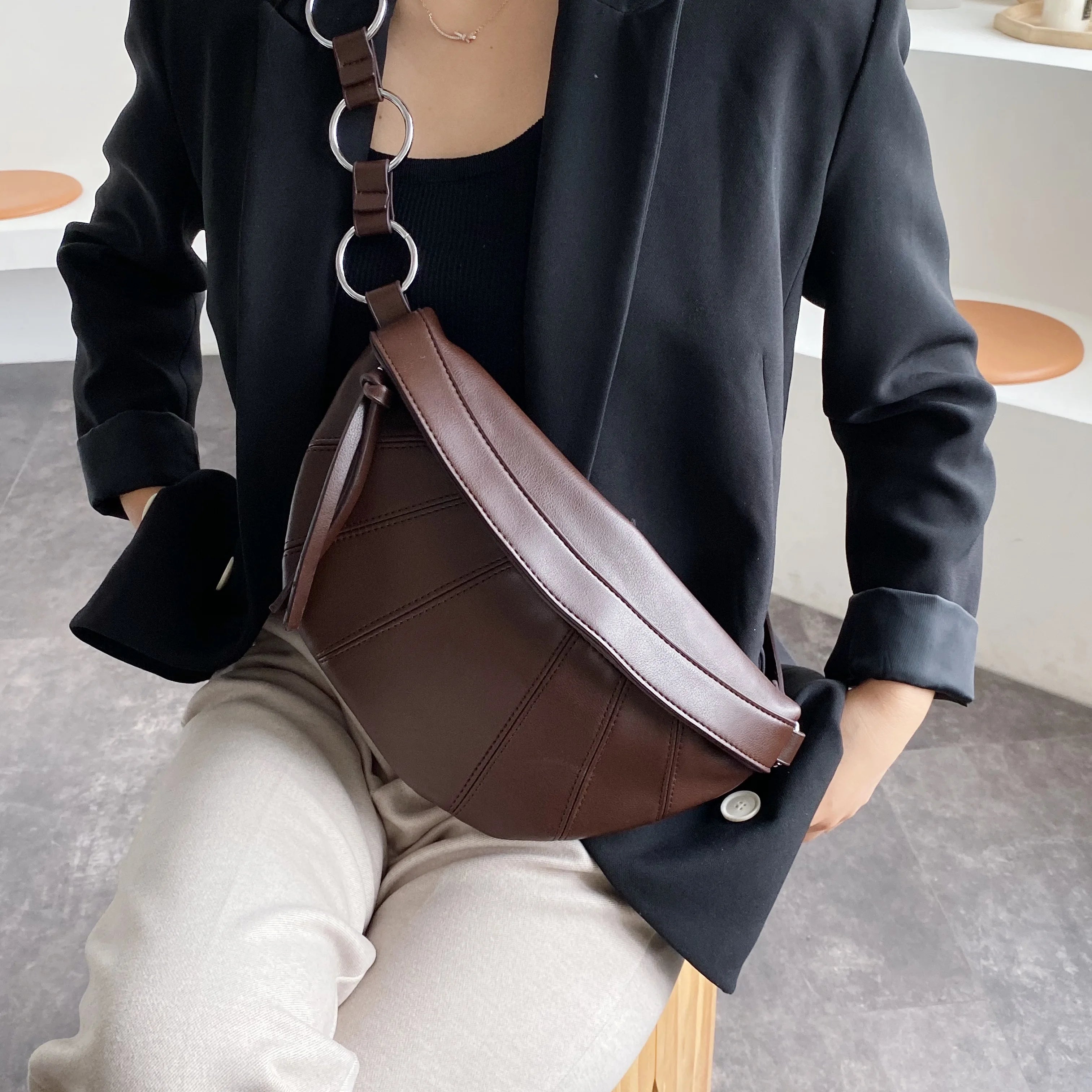 Vintage PU Leather Crossbody Bags Women Small Shoulder Bag
