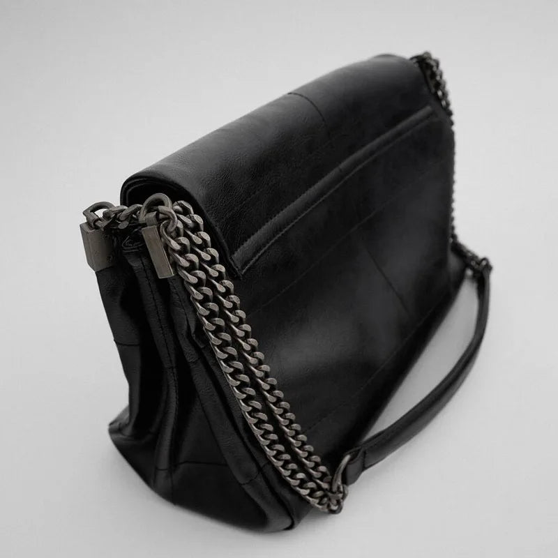Vintage PU Leather Crossbody Bags For Women Solid Shoulder Messenger Bags