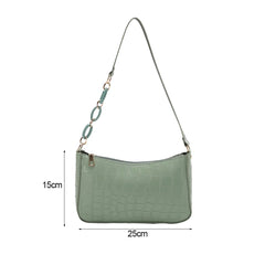 Vintage PU Leather Stone Pattern Shoulder Underarm Bags For Women