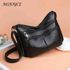 Vintage PU Leather Women's Shoulder Bag Large Tote Handbag