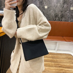 Vintage PU Leather Shoulder Bags Women Large Capacity Bucket Underarm Bag