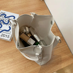 Vintage PU Leather Shoulder Shopping Bag Female Women Solid Durable Handbag
