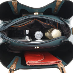 Vintage PU Leather Women's Bag Large Capacity Shoulder Crossbody Totes Mommy Bag