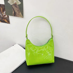 Vintage PU Patent Leather Women Shoulder Bags