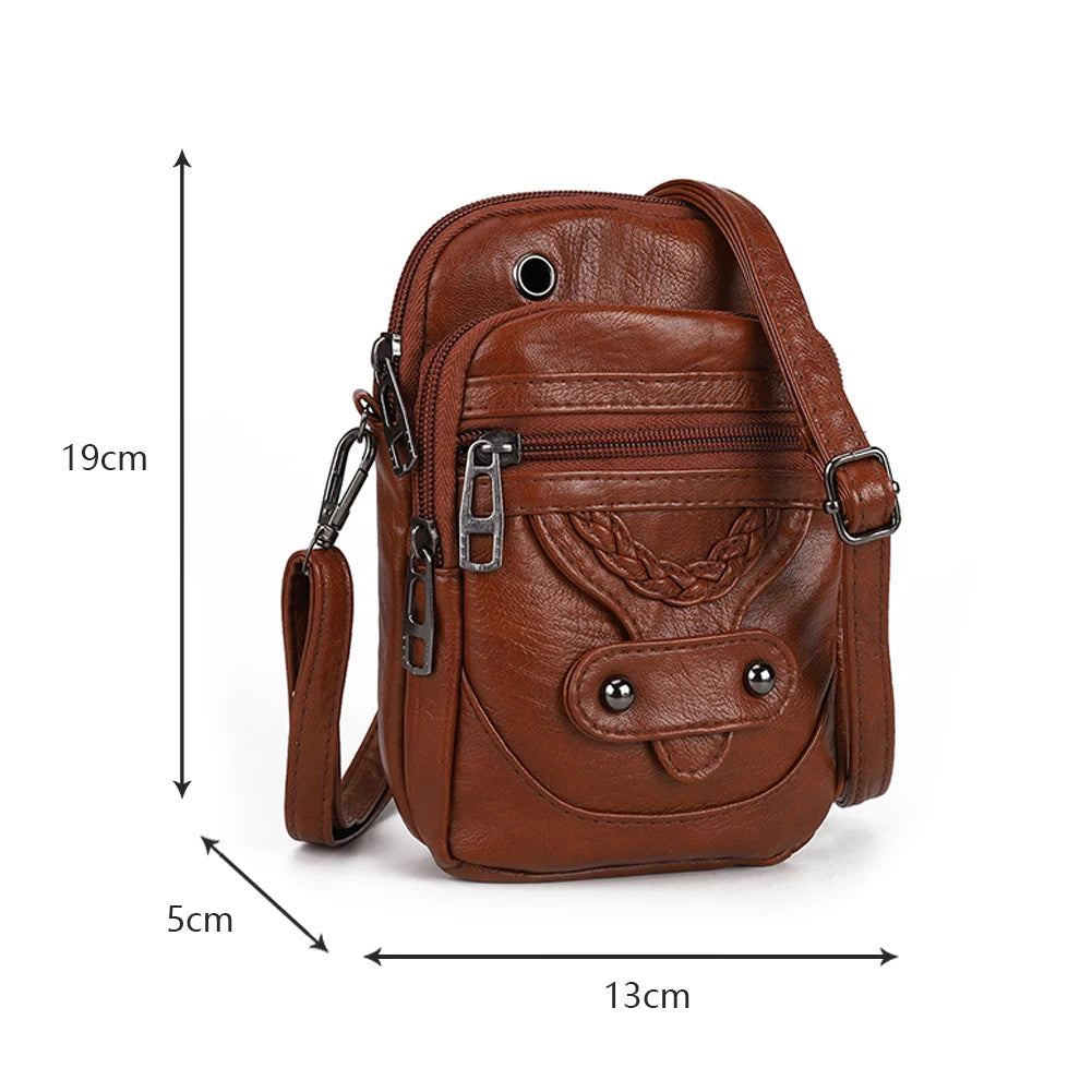 Vintage PU Shoulder Bag Soft Leather Female Shoulder Tote Bag