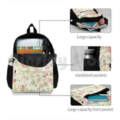 Vintage Pink Floral Outdoor Hiking Backpack Waterproof
