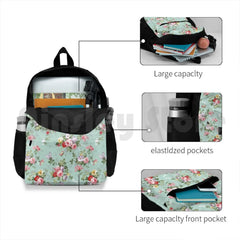 Vintage Pink Roses Floral Pattern Outdoor Hiking Backpack