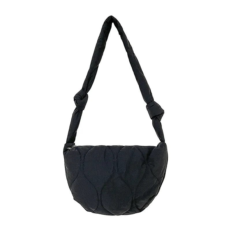 Vintage Pleated Women Bag Casual Subaxillary Bag Nylon Handbags
