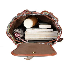 Vintage Ethnic Backpack Drawstring Bohemia Rucksack Canvas School Travel