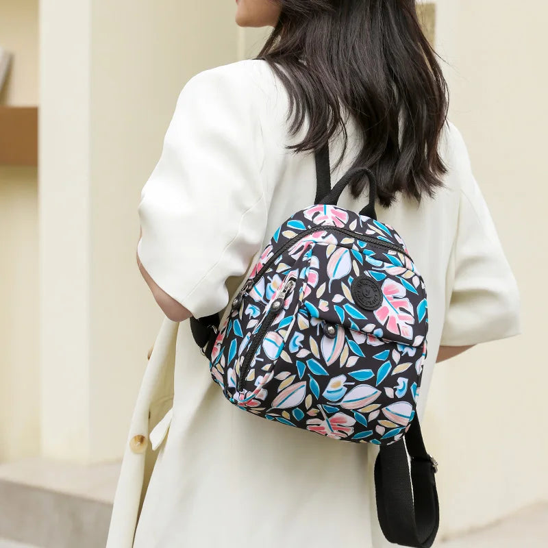 Vintage Print Women's Backpack Small Multifunctional Mini Shoulder Bag