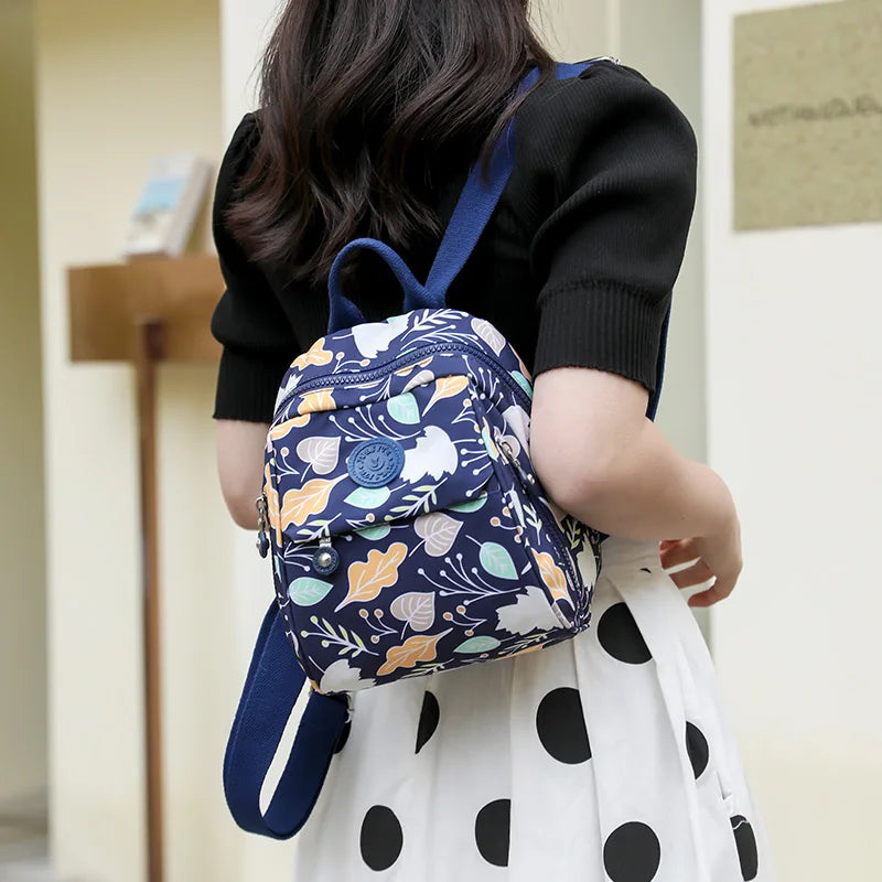 Vintage Print Women's Backpack Small Multifunctional Mini Shoulder Bag