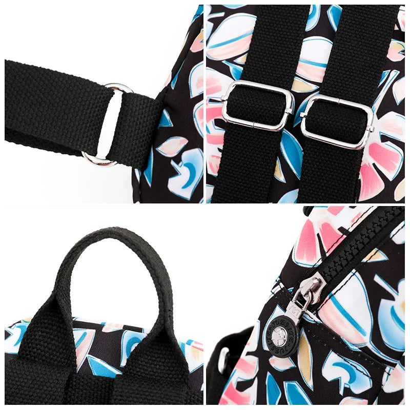 Vintage Print Women's Backpack Small Multifunctional Mini Shoulder Bag