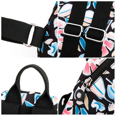 Vintage Print Women's Backpack Small Multifunctional Mini Shoulder Bag
