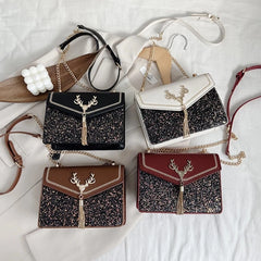 Vintage Printing Handbag Messenger Bag For Women