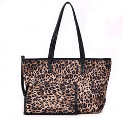 Leopard Print Tote Bag Women Shoulder Handbag