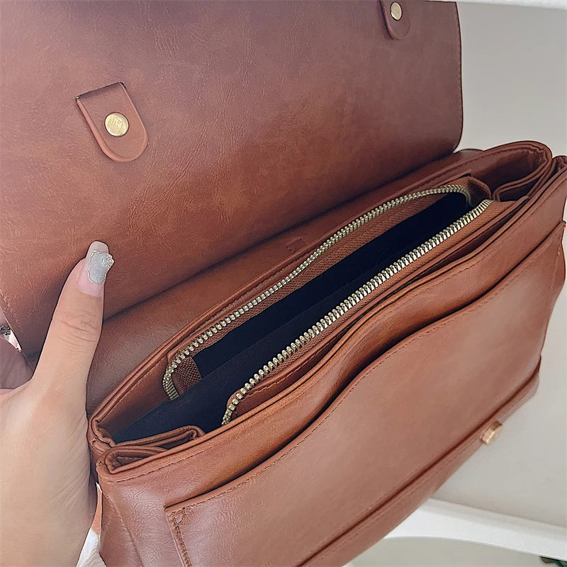 Vintage PU Leather Small Backpack Shoulder Bag College Style