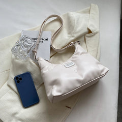 Vintage Pu Underarm Shoulder Bag Woman Soft Leather Padded Handbag