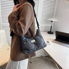 Vintage Pu Underarm Shoulder Bag Woman Soft Leather Padded Handbag