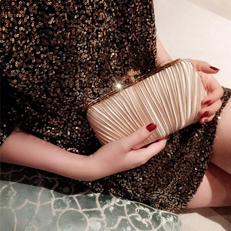 Vintage Pure Fold Handbags Ladies Banquet Evening Bags Clutches