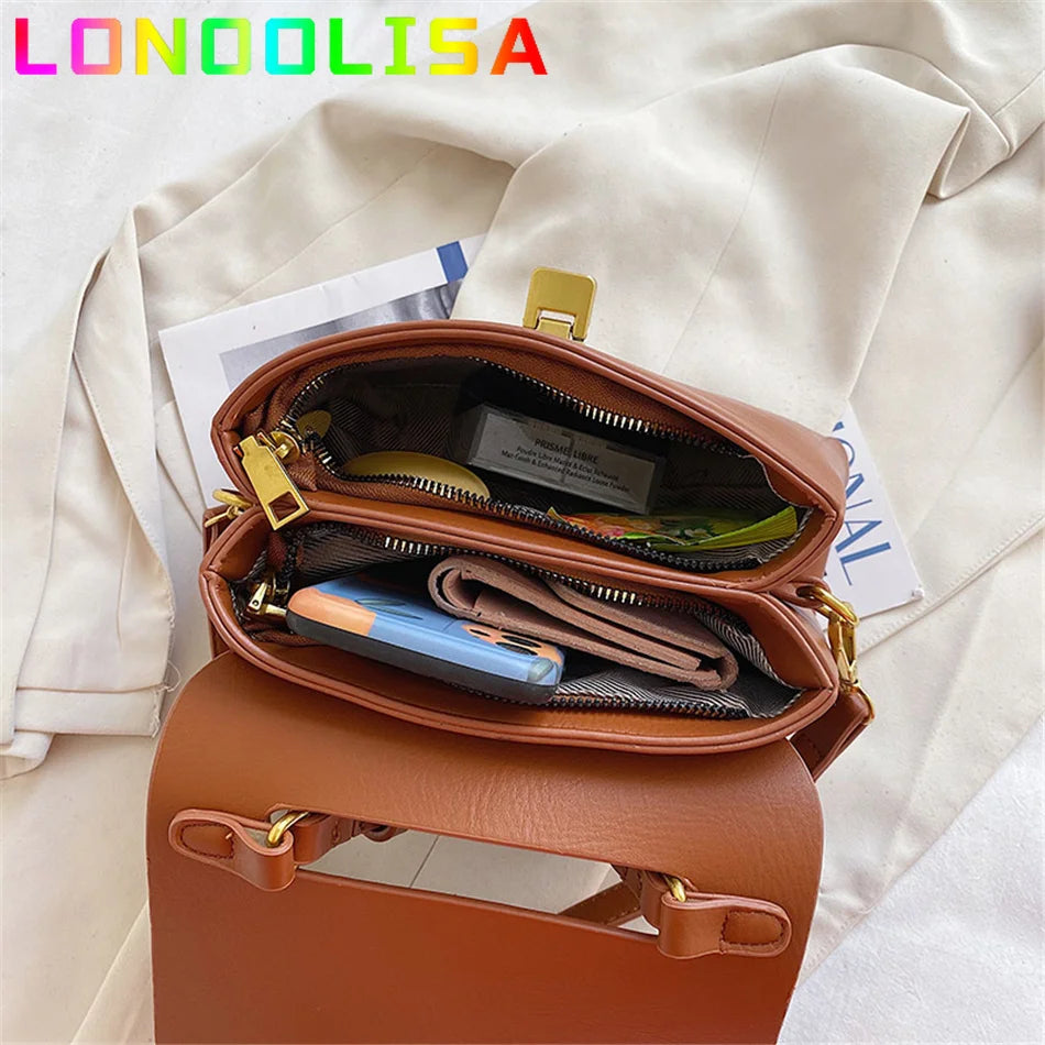Vintage Pure Tote Bag PU Leather Women's Handbag