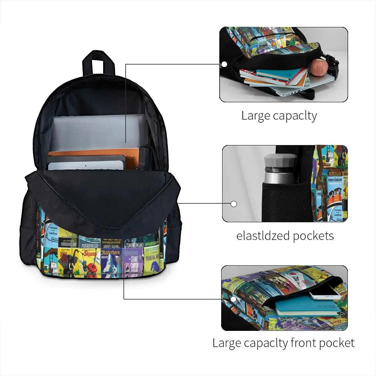 Vintage Ride Posters 1 Backpacks Men's Bags For Women