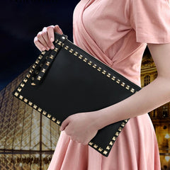 Vintage Rivets PU Leather Crossbody Bag Envelope Clutch