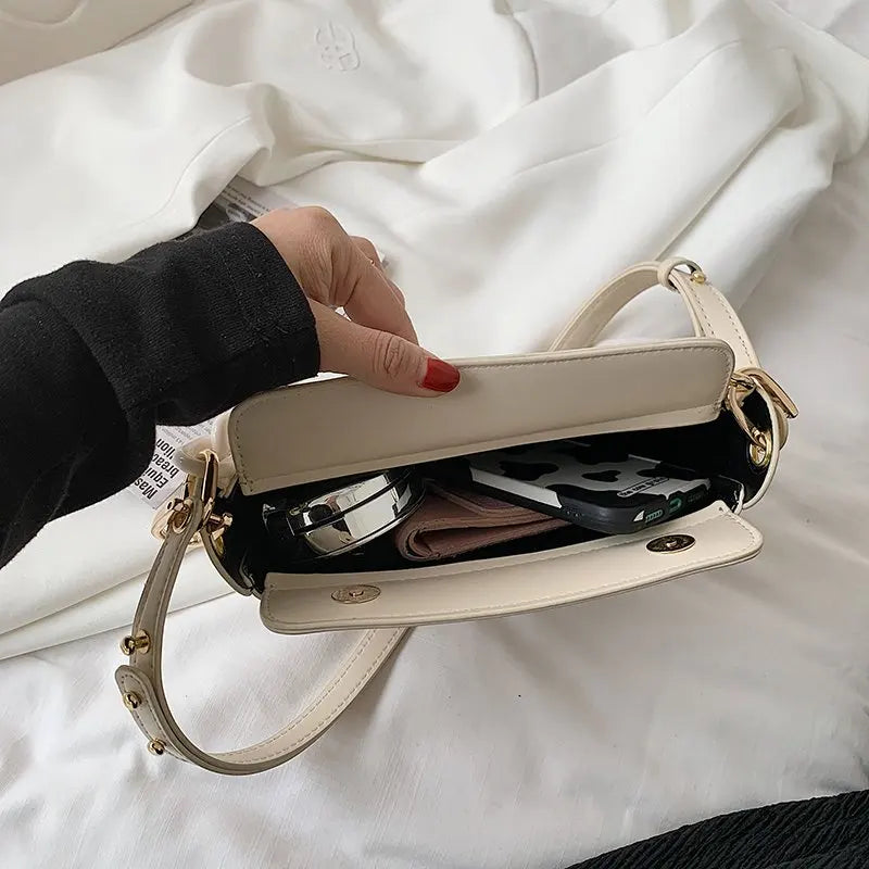 Vintage Saddle Bag Large Capacity Chain Underarm Bag Women's PU