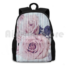 Vintage Pink Rose Hiking Backpack Climbing Sports Bag