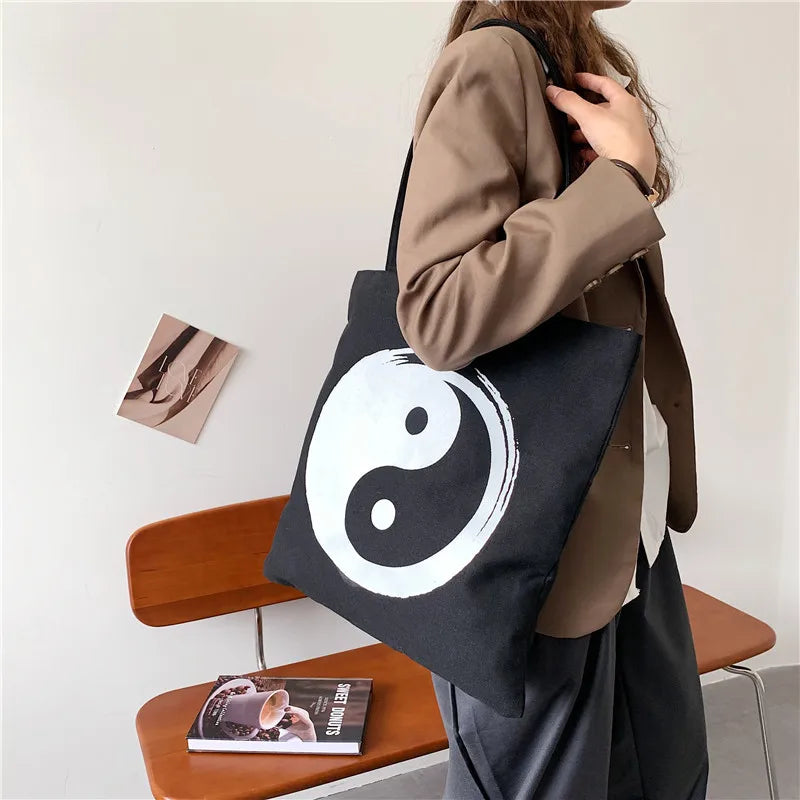 Vintage Canvas Shoulder Bag Eco Friendly Shopping Tote