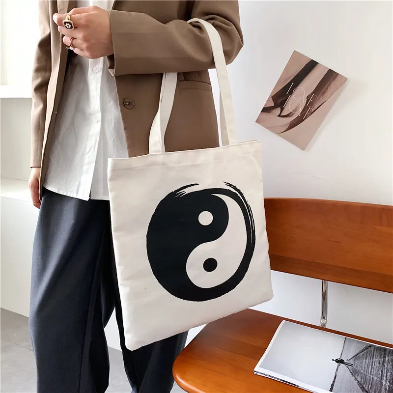 Vintage Canvas Shoulder Bag Eco Friendly Shopping Tote