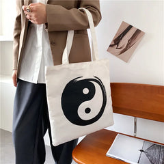 Vintage Canvas Shoulder Bag Eco Friendly Shopping Tote
