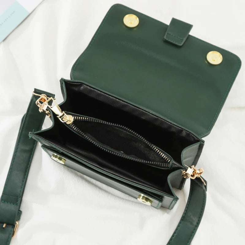 Vintage PU Leather Shoulder Bag for Women Crossbody Messenger Bag