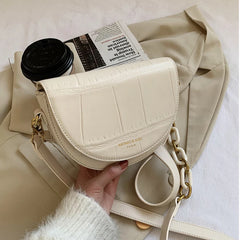 Vintage Shoulder Bag PU Leather Flap Saddle Bag Crossbody Bag
