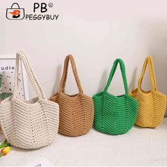 Vintage Woven Shoulder Bag for Seaside Vacation