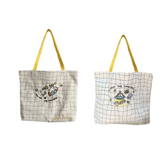 Vintage Canvas Embroidered Shoulder Bag Plaid Tote Gift