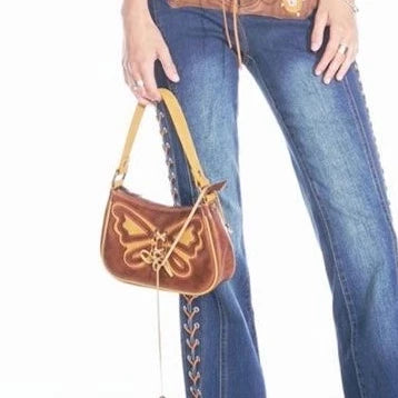 Vintage Pu Leather Butterfly Women Bag Handbag Chain Tote Purses Little Bag
