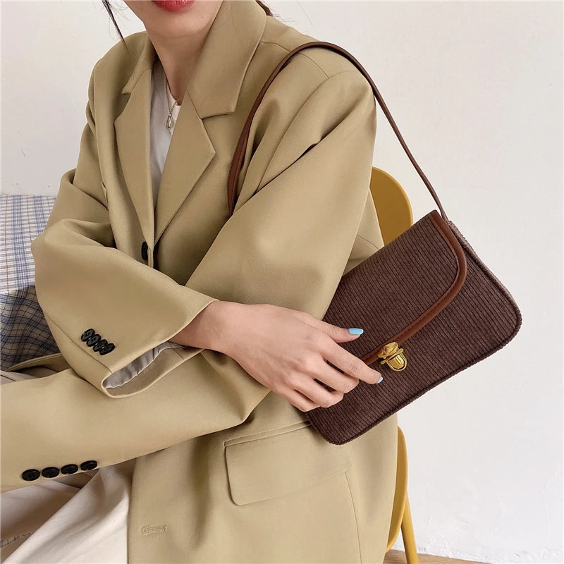 Vintage Canvas Hobos Bag Soft Nylon Handbag Women Small Shoulder Purse