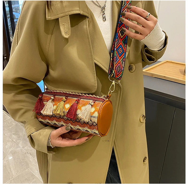 Vintage Shoulder Bags for Women Crossbody Bag Purse Lady Barrel