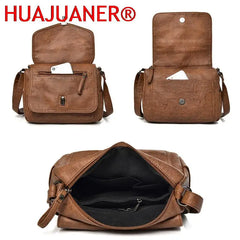 Vintage Leather Crossbody Bags for Women Soft Shoulder Messenger Purse Small Tot