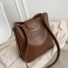 Vintage PU Leather Bucket Bag Shoulder Bags for Women Crossbody Handbag 2 Pcs